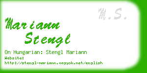 mariann stengl business card